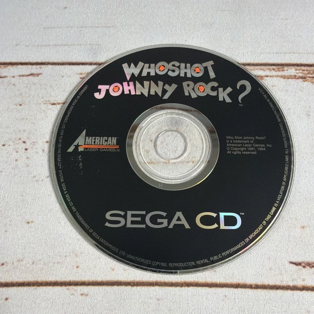 Who Shot Johnny Rock? Sega CD Disc Only Professionally Resurfaced Tested